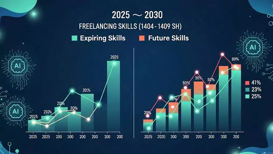 نمودار پیشرفت شغل ها از 2025 تا 2030